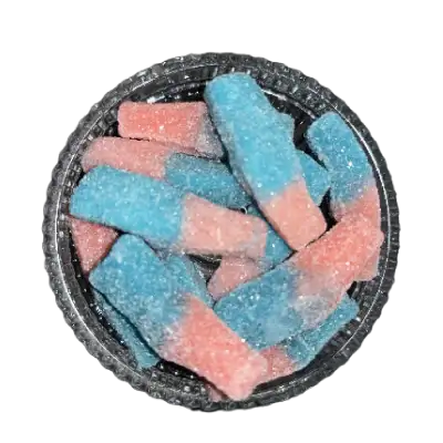 Bouteilles Fizzy rose et bleu